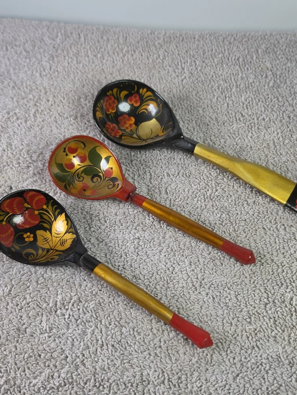 Russian Folk Art Spoons Khokhloma-style